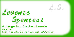 levente szentesi business card